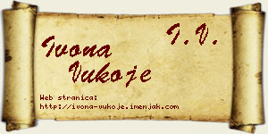 Ivona Vukoje vizit kartica